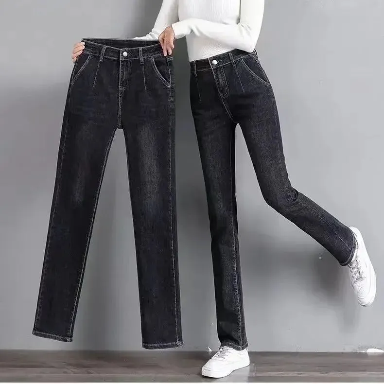 2024 new women's denim women's jeans miscellaneous straight pants are comfortable, exquisite and slim