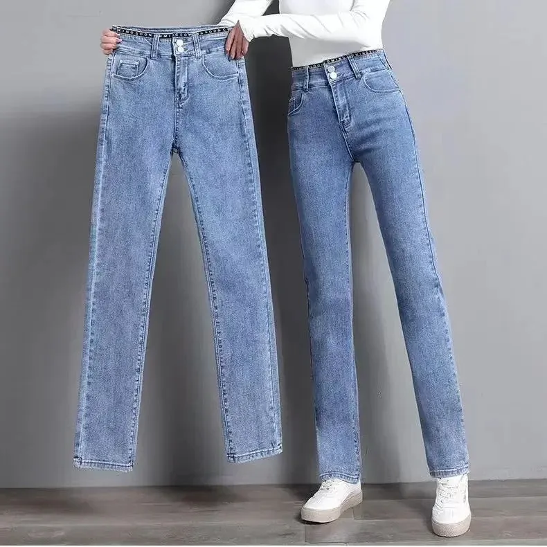 2024 new women's denim women's jeans miscellaneous straight pants are comfortable, exquisite and slim