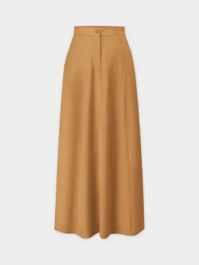 A-Line Seamed Skirt-Tan