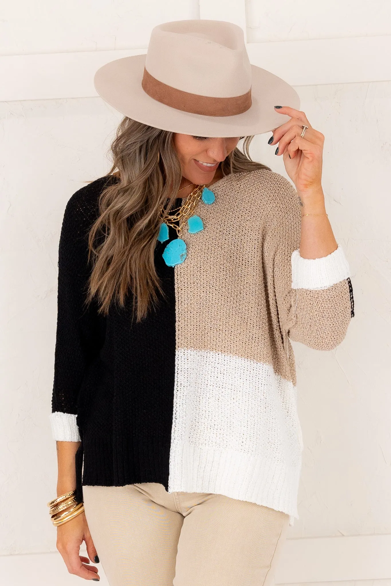 Always Cozy Block Sweater