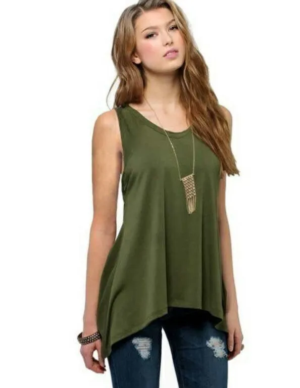 Back Split Short Sleeve Irregular Loose T-shirt