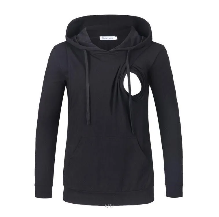 Black Breastfeeding Hoodie