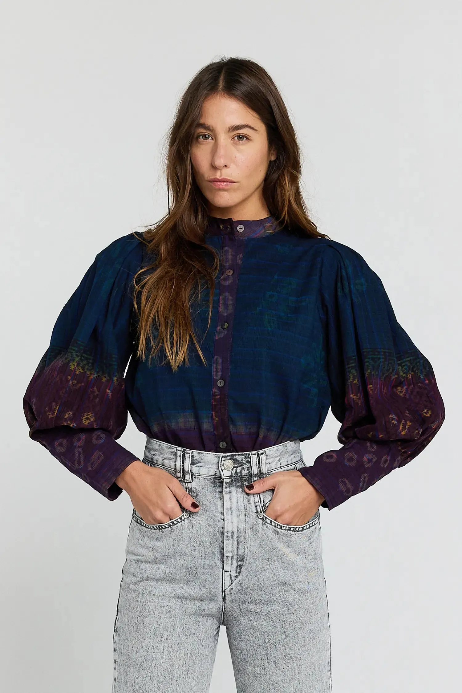 Blouse imprimée bleue SEE