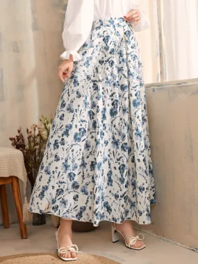 Boho Floral Zipper High Waist Maxi Women Skirt