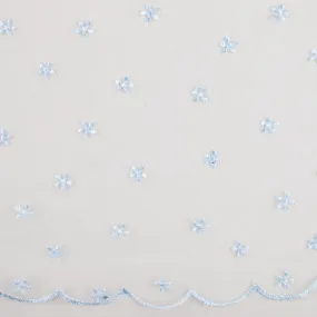 CHERIE Embroidered Mesh - Daisy - Blue