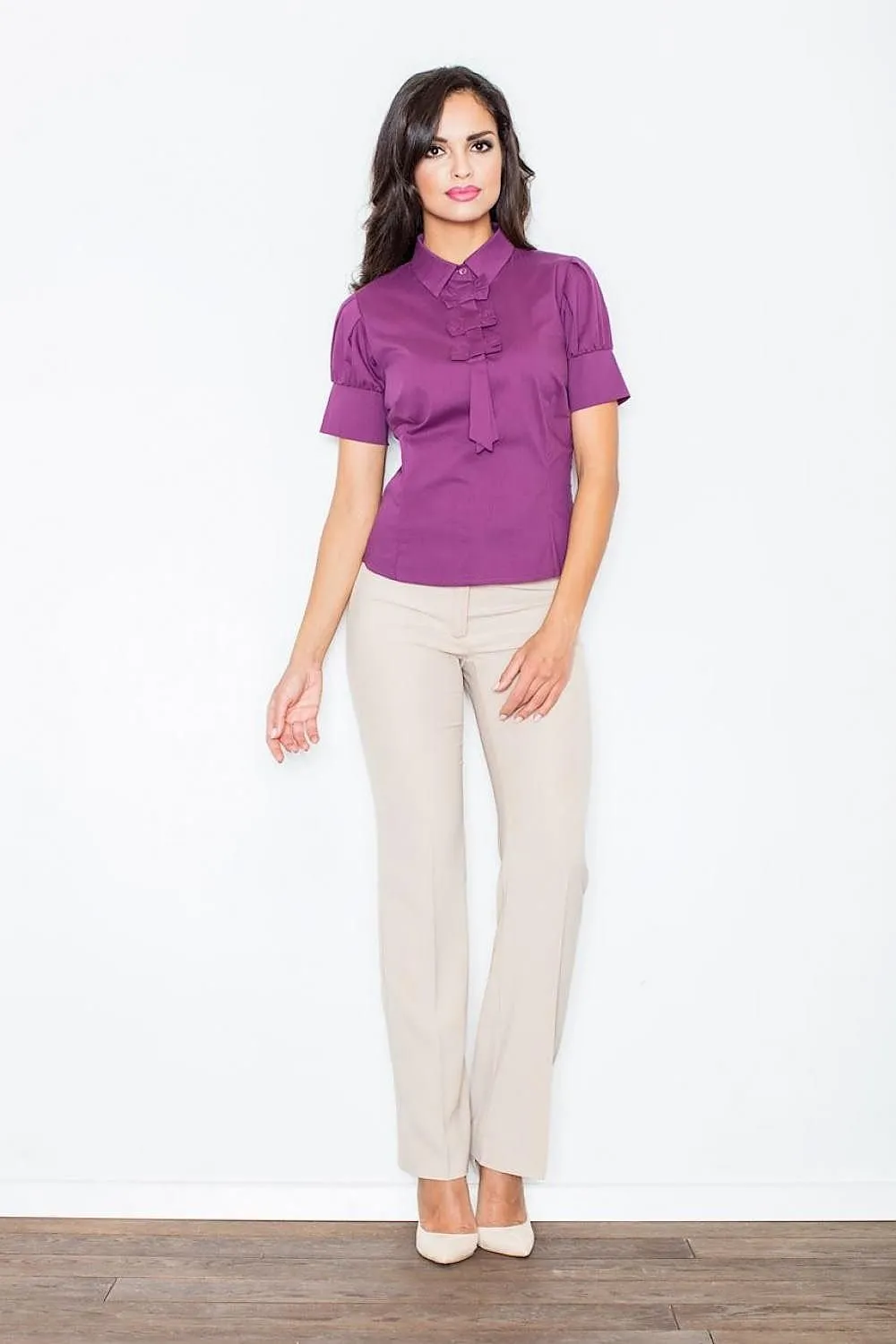 Chic Bow-Accented Cotton Top by Figl