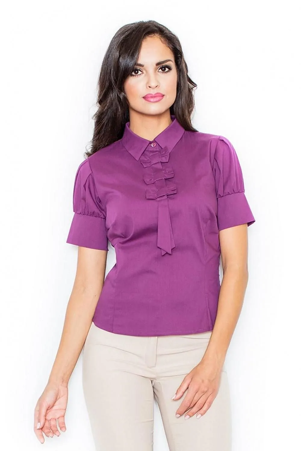 Chic Bow-Accented Cotton Top by Figl