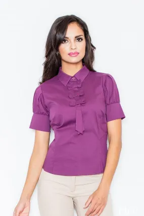 Chic Bow-Accented Cotton Top by Figl