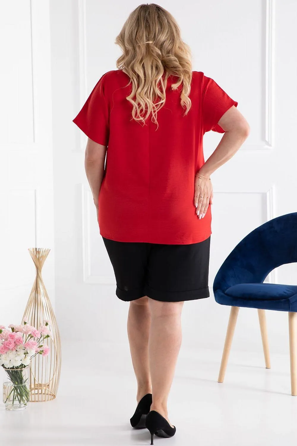 Chic Lace Embellished Plus Size Blouse - Karko Collection