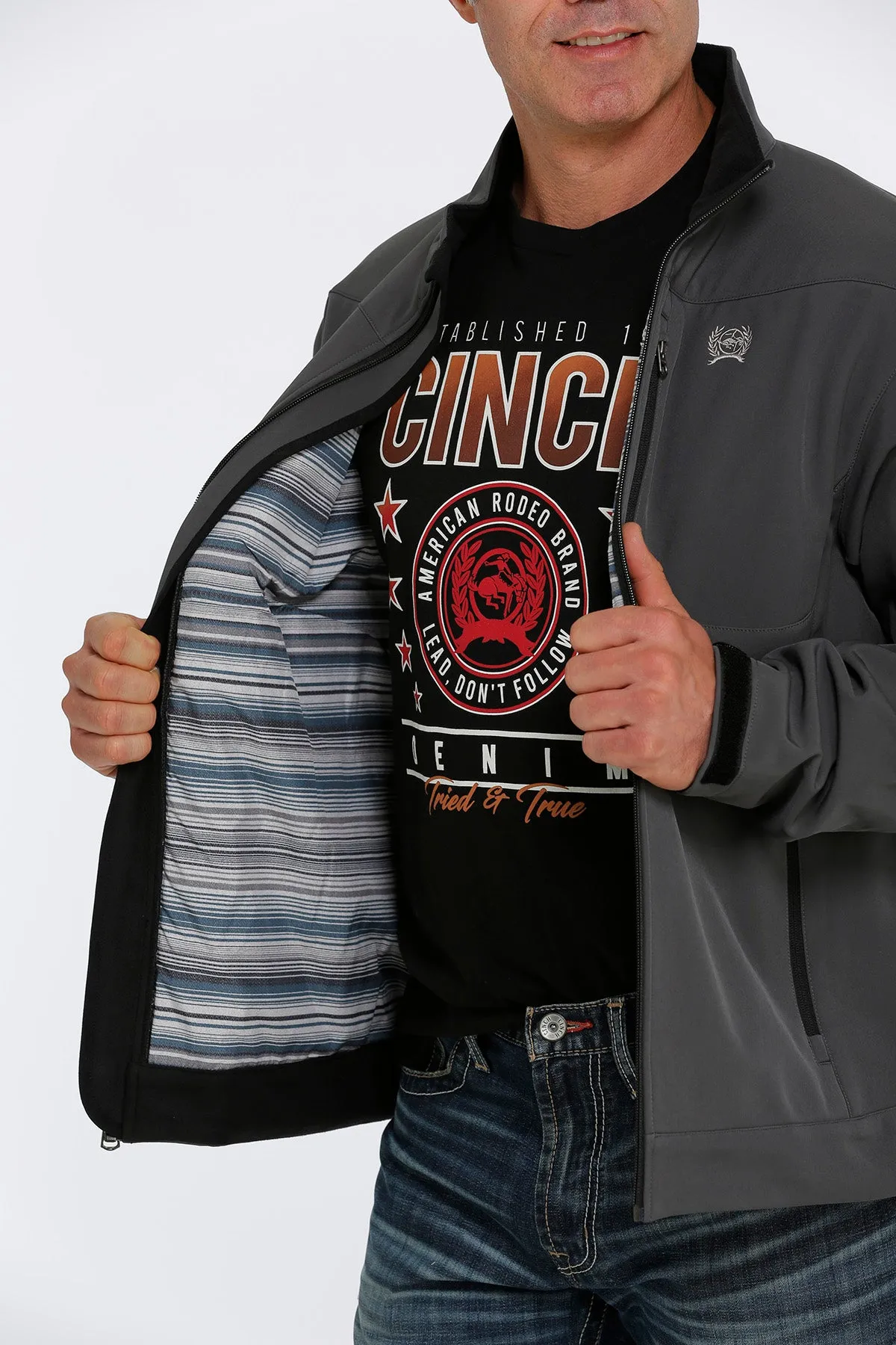 Cinch Men's Grey Lined Bonded Jacket