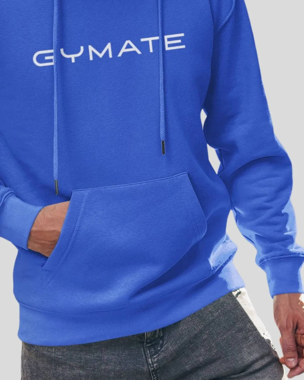 Classic Mens Blue Hoodies – Gymate Original Large Logo [Ctr]