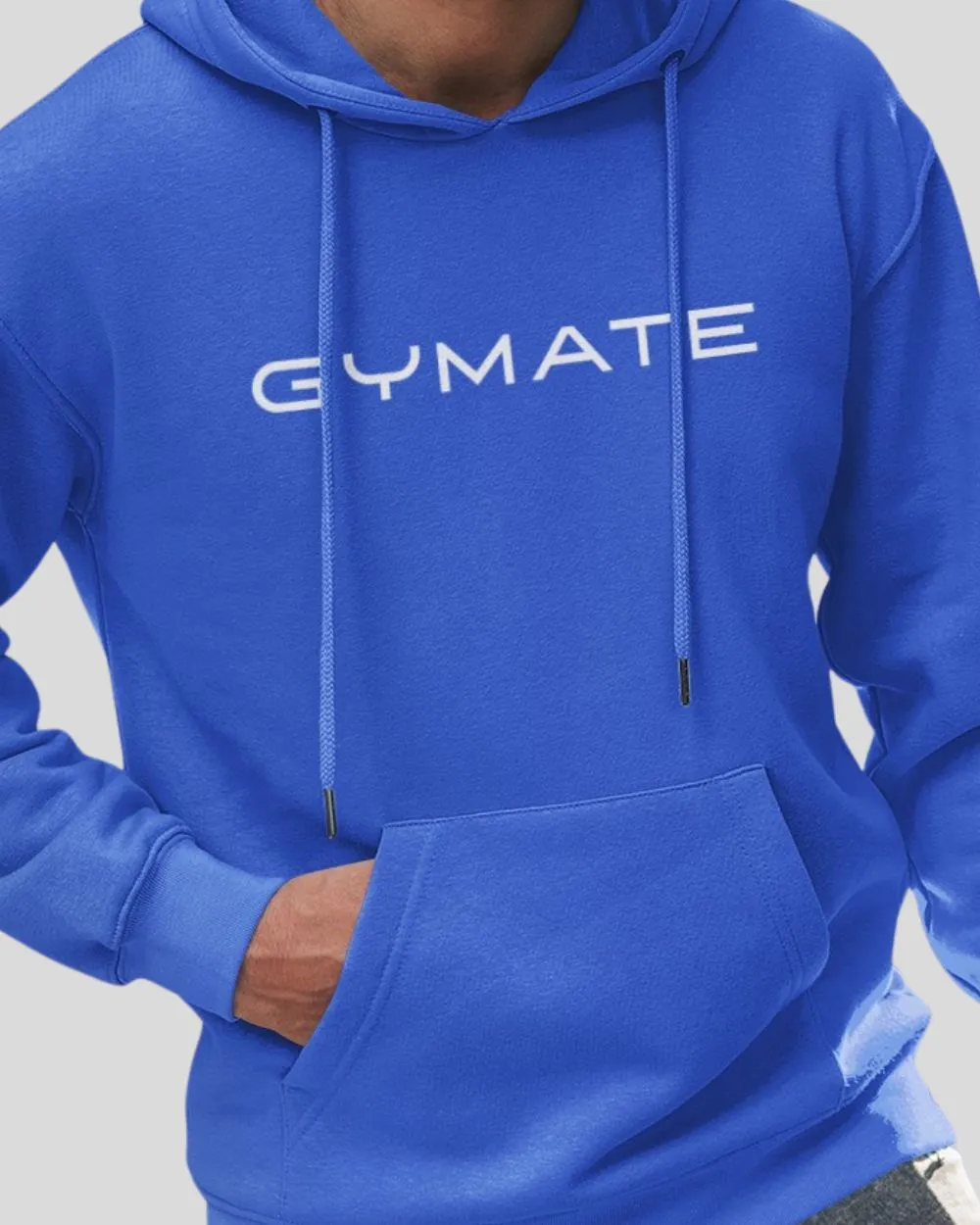 Classic Mens Blue Hoodies – Gymate Original Large Logo [Ctr]