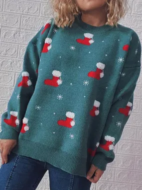 Cozy Festive Snowflake Sweater Set - Women's Winter Knitwear for Holiday Cheer