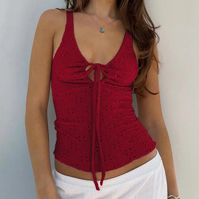 Daniyah Jacquard Lace-Up Vest