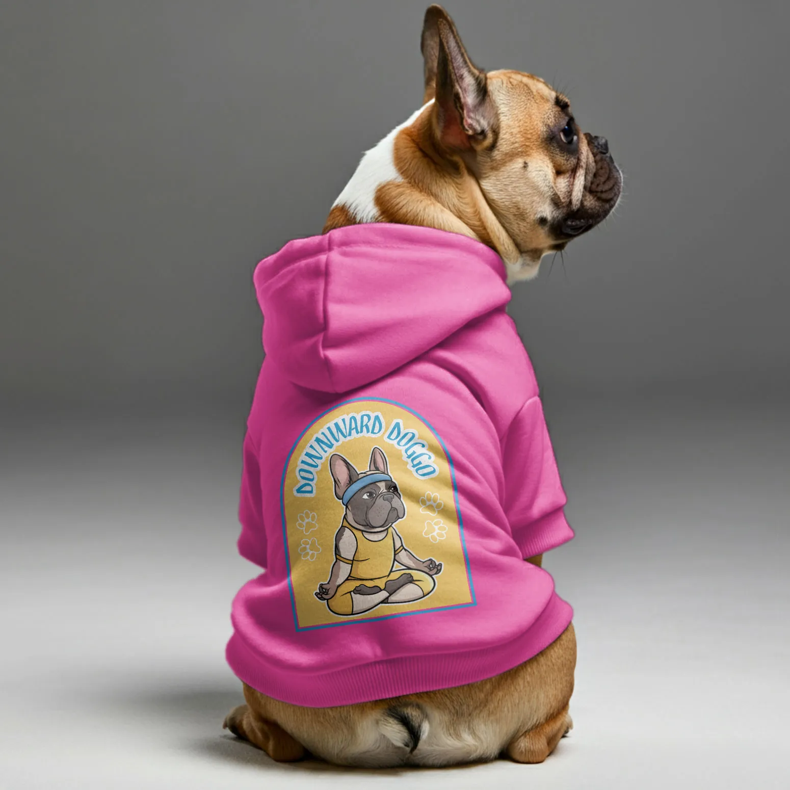 Downward Doggo - Personalized French Bulldog Hoodies with Funny Quotes – Stylish, Cozy, and Premium 100% Cotton