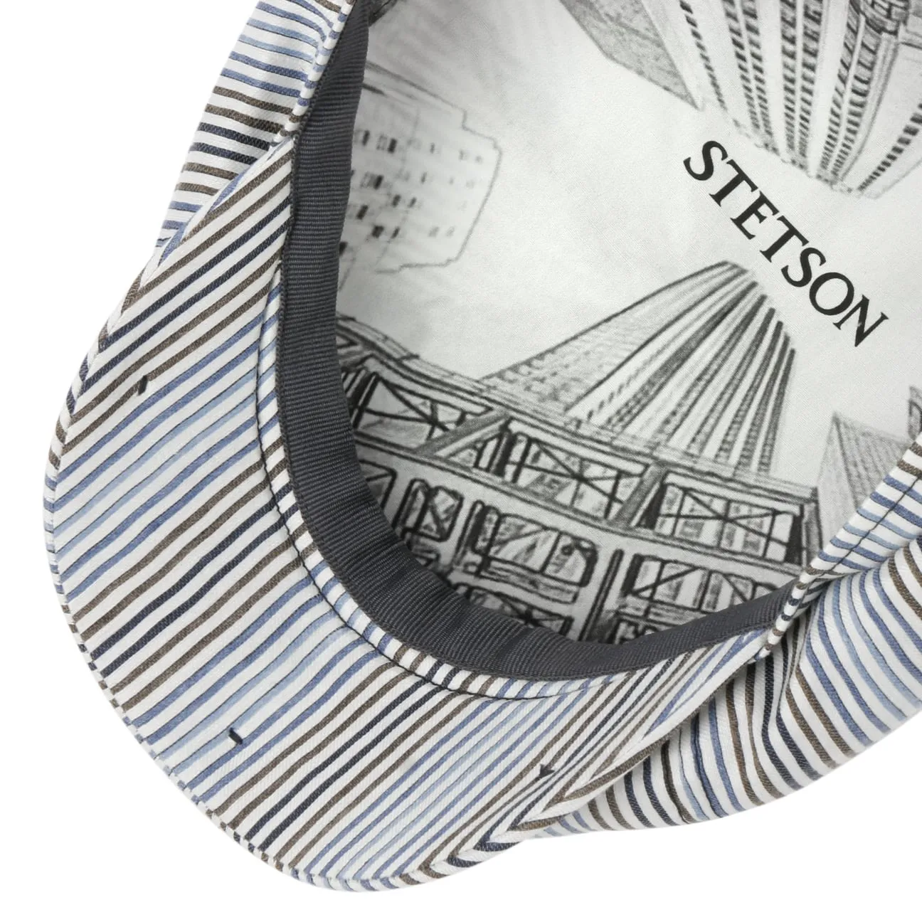 Hatteras Fresh Stripes Flat Cap by Stetson