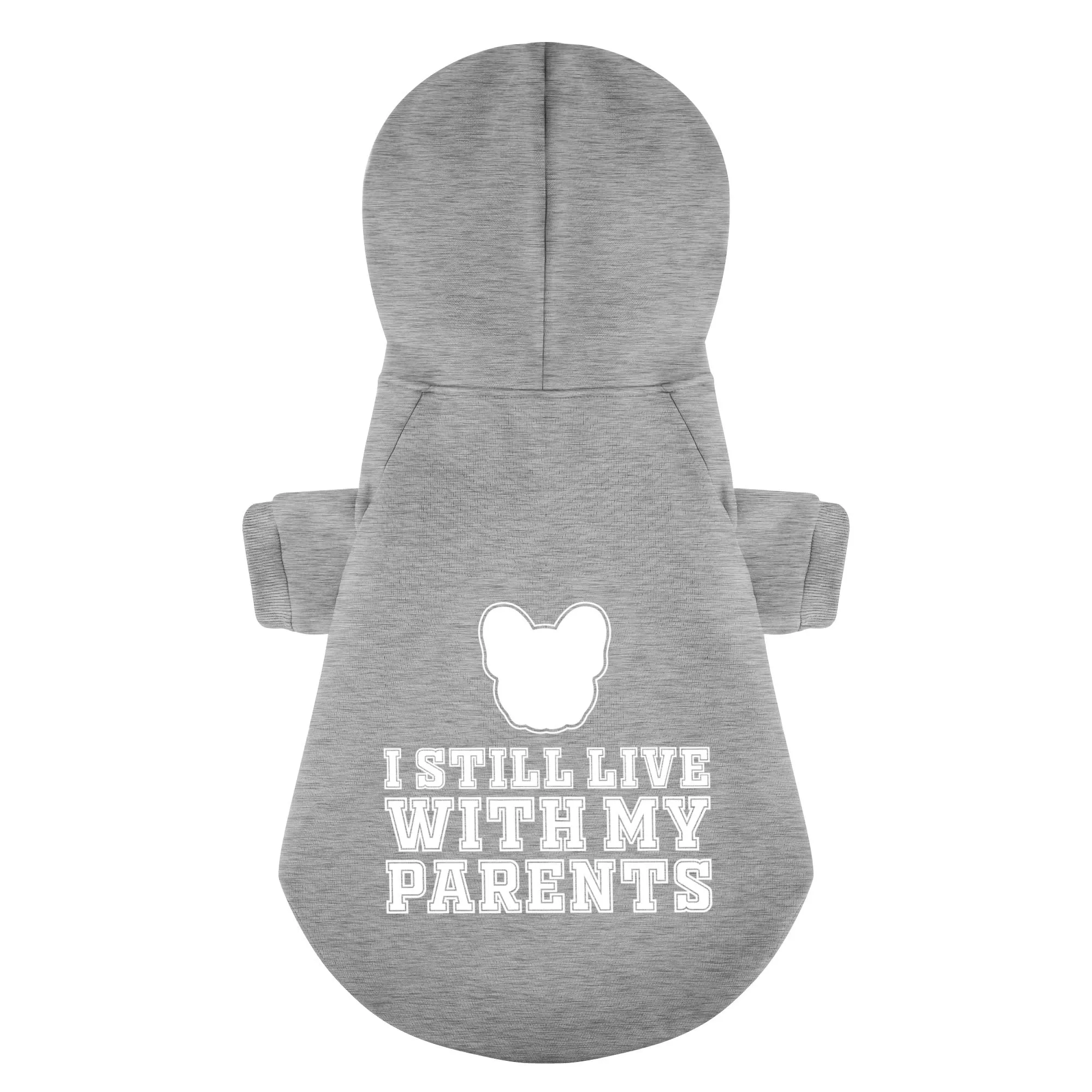 I still live with my parents - Personalized French Bulldog Hoodies with Funny Quotes – Stylish, Cozy, and Premium 100% Cotton