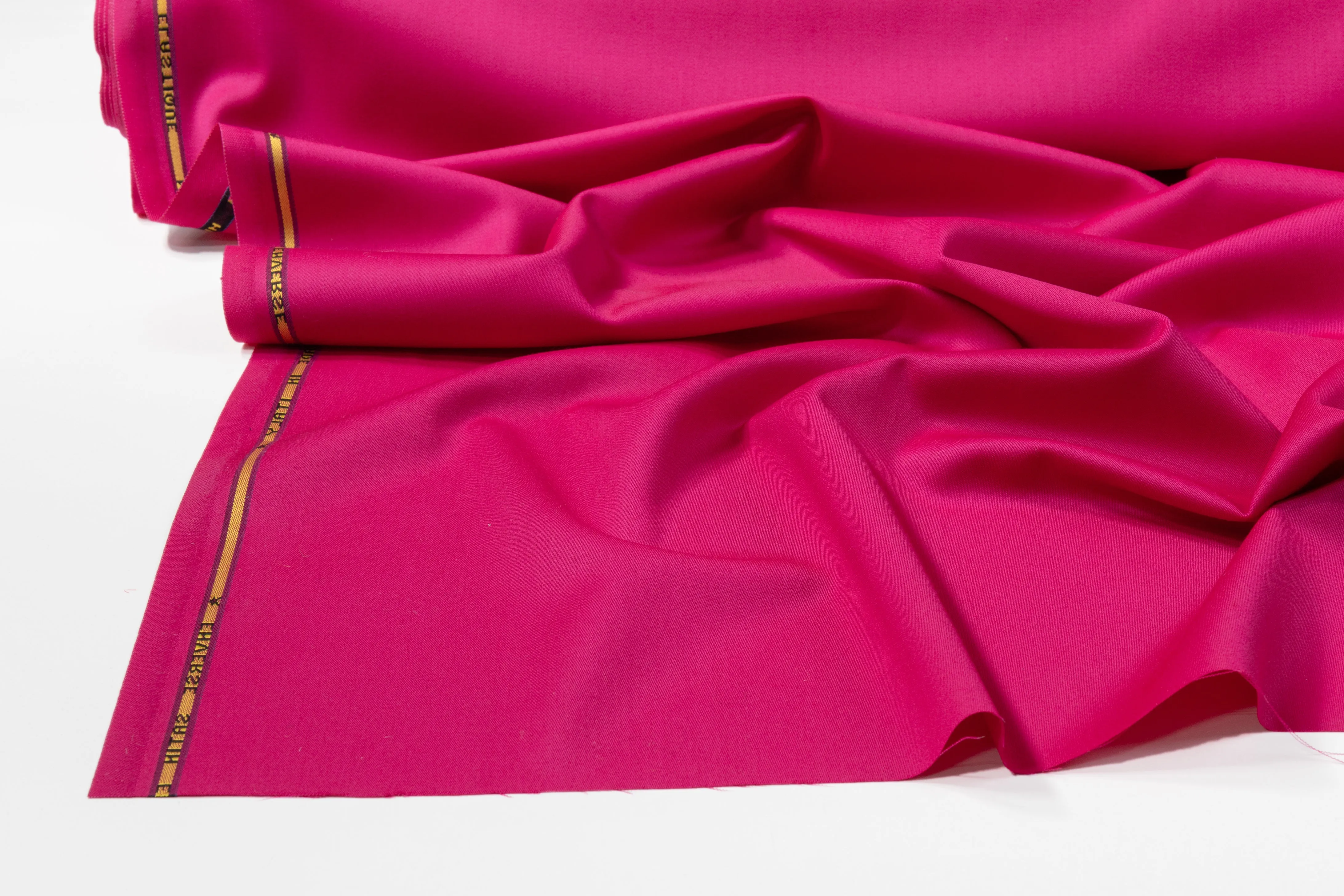 Italian Wool Satin Suiting - Magenta