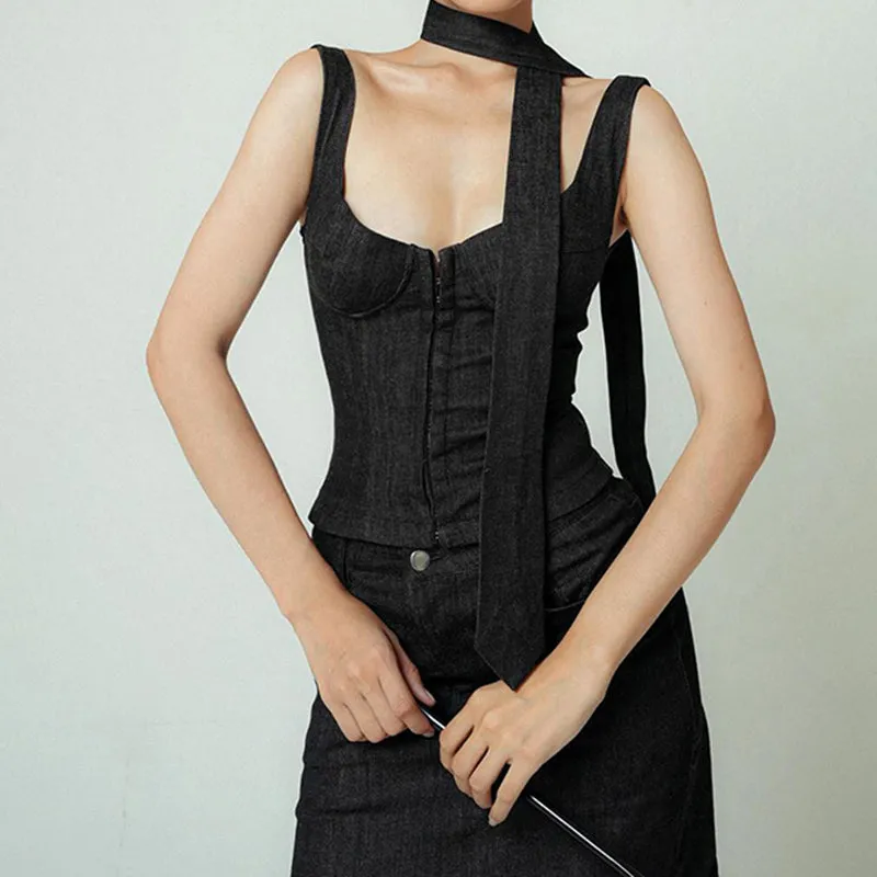 Keidy Denim Corset Top