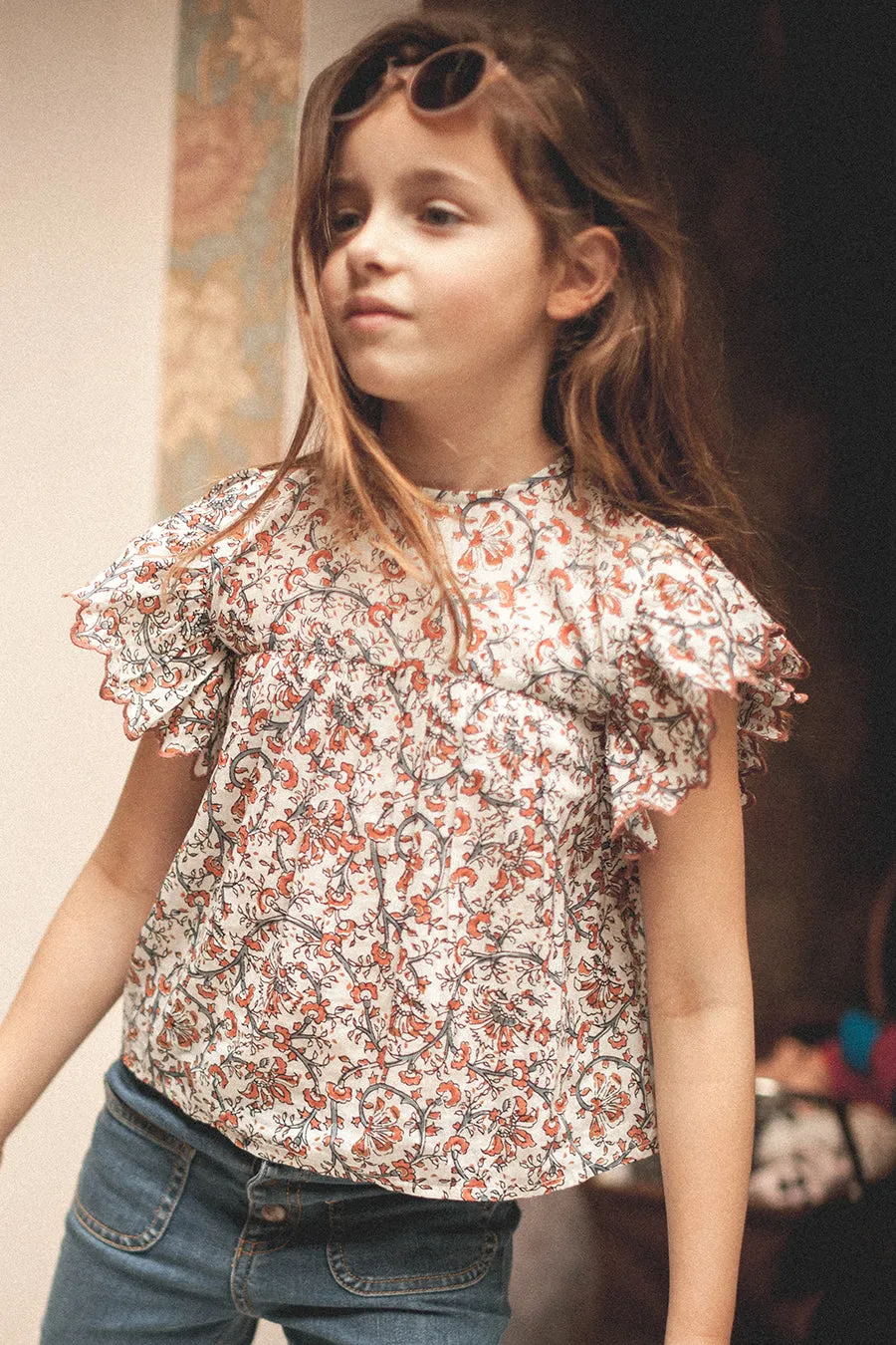 Louis Louise Jasmin Girls Shirt - Little Flower