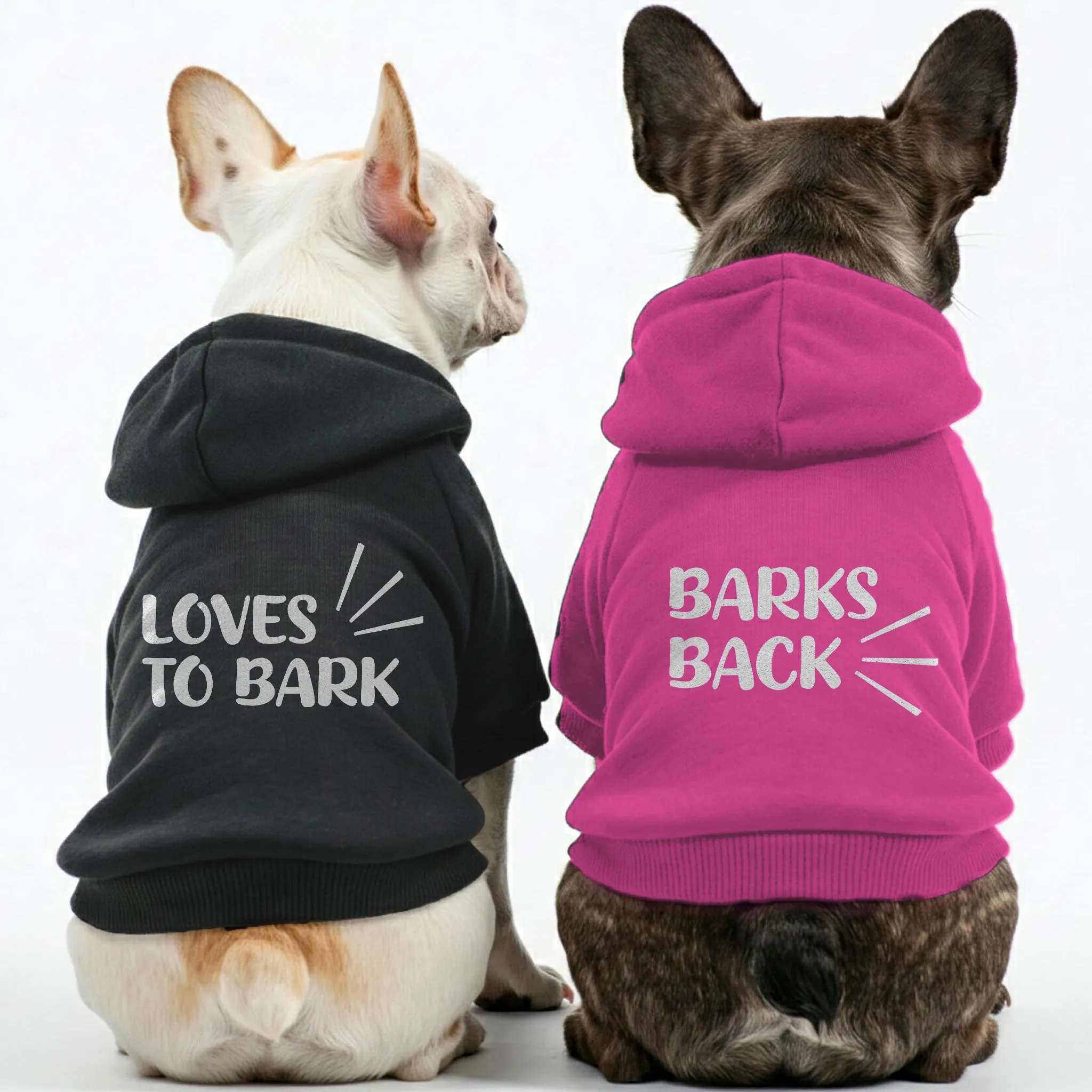 Loves to bark and Barks back - Matching French Bulldog Hoodies – Stylish, Cozy & Personalized!