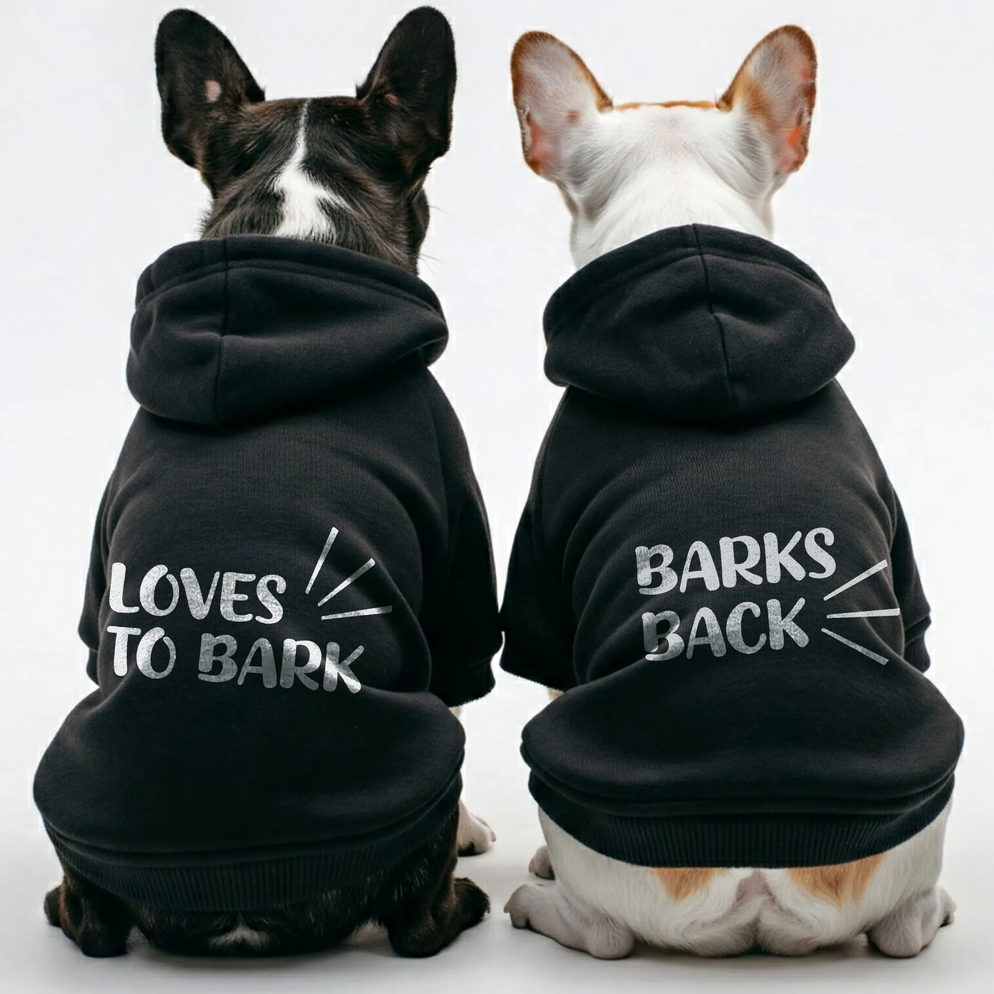 Loves to bark and Barks back - Matching French Bulldog Hoodies – Stylish, Cozy & Personalized!