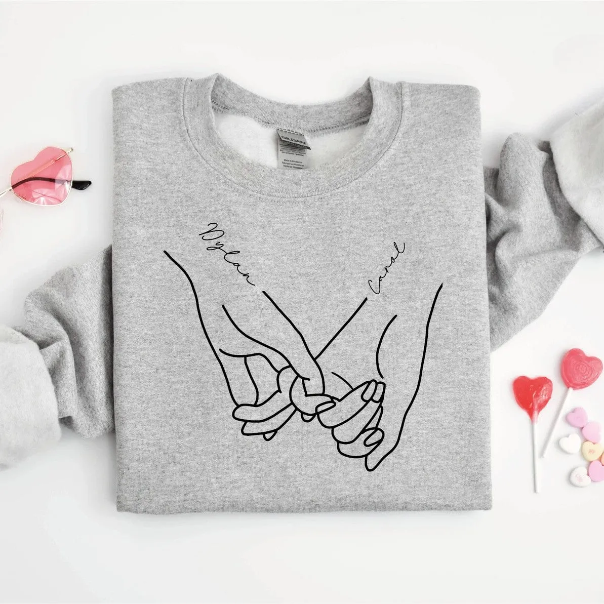 Matching Couple Hoodies - Pinky Promise Custom Embroidered Couples Matching Hoodies