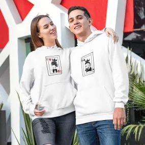 Matching Set: King & Queen Card Hoodie, Lovers T-shirt, Couples Gift, Poker Sweatshirt, Boyfriend & Girlfriend Longsleeve