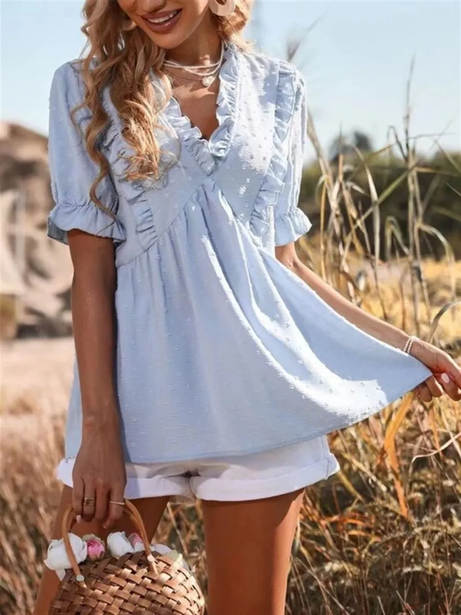 Misty Light Blue Blouse Womens