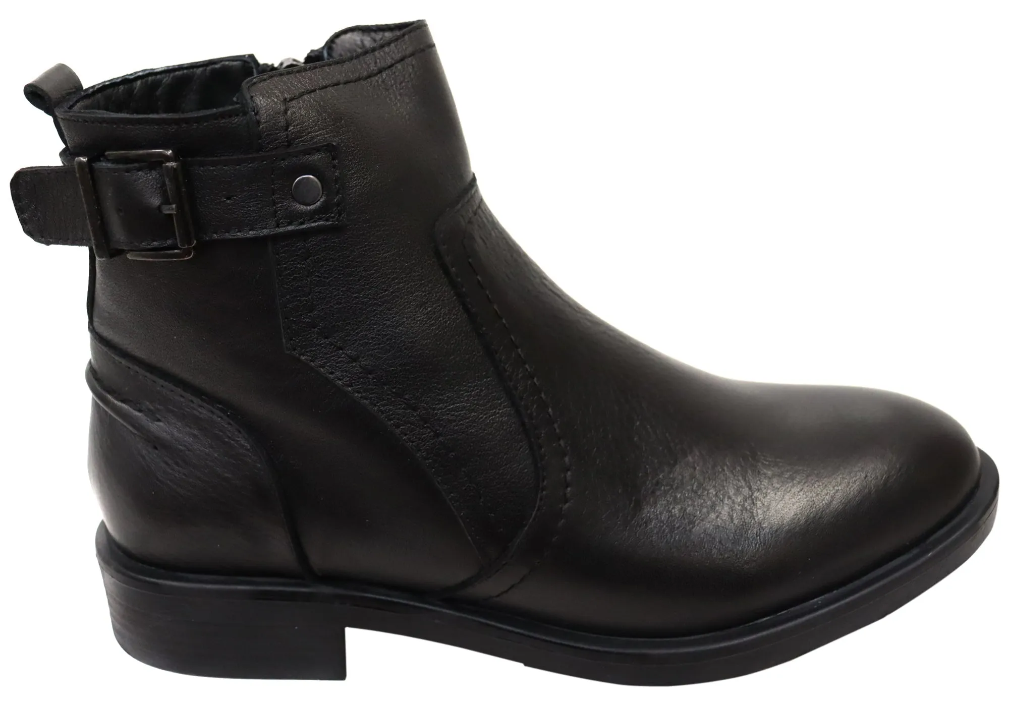 Orizonte Deny Womens European Comfortable Leather Ankle Boots