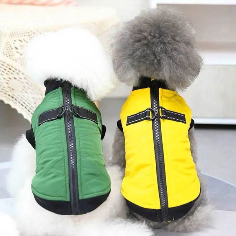 Pet Clothes Zipper Closure Dress-up Vest Coat Outfit for Winter