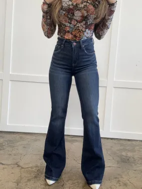 PREORDER: Riley Risen Tummy Control High Rise Flare Denim Jeans