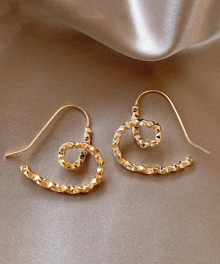 Regular Gold Copper Alloy Love Hoop Earrings RB017