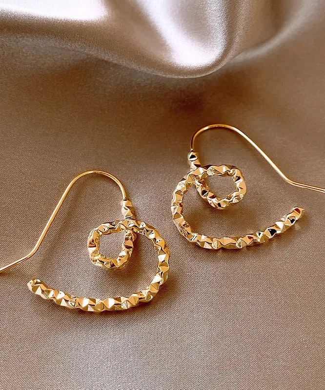 Regular Gold Copper Alloy Love Hoop Earrings RB017