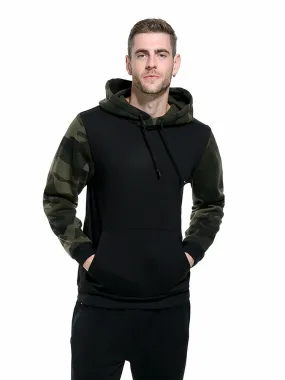 Retro Camouflage Color-Blocking Hoodies