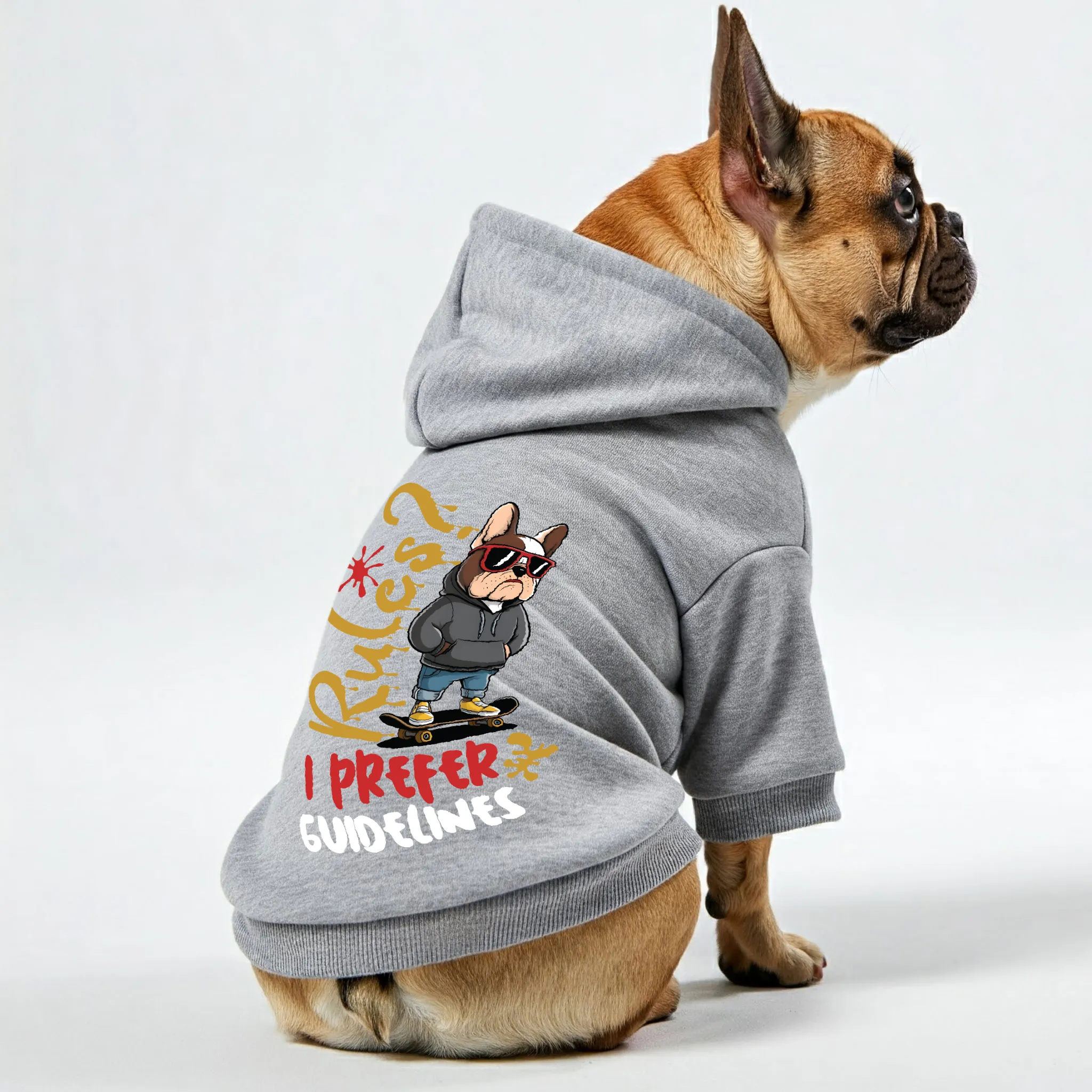 Rules? I prefer guidelines - Personalized French Bulldog Hoodies with Funny Quotes – Stylish, Cozy, and Premium 100% Cotton