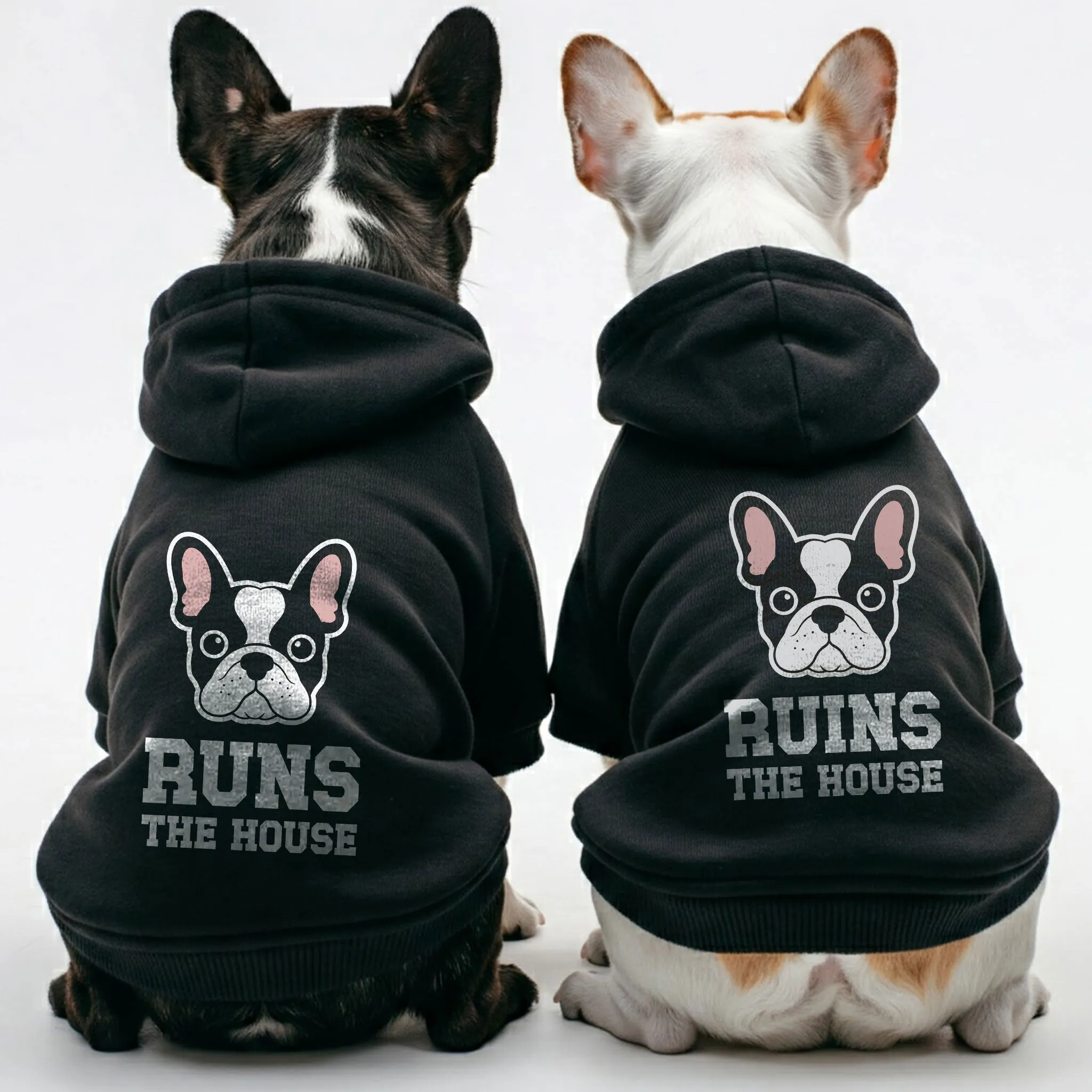 Runs the House and Ruins the House - Matching French Bulldog Hoodies – Stylish, Cozy & Personalized!