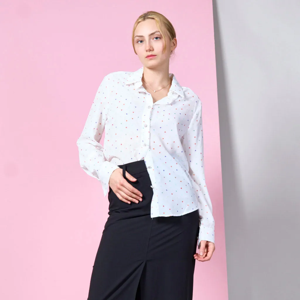 Shirt with colourful cross pattern wholesale