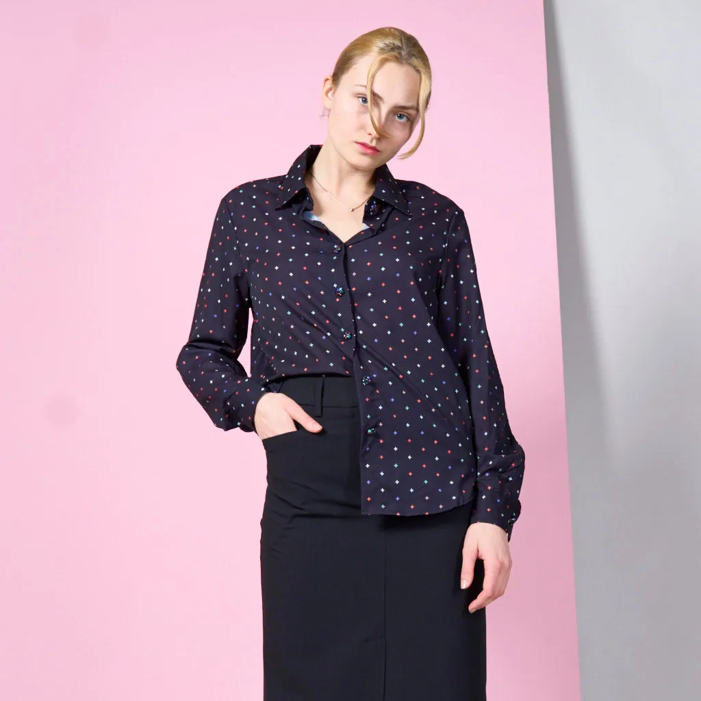 Shirt with colourful cross pattern wholesale