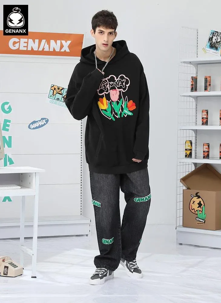 Stylish Floral Graphic Couple Hoodies