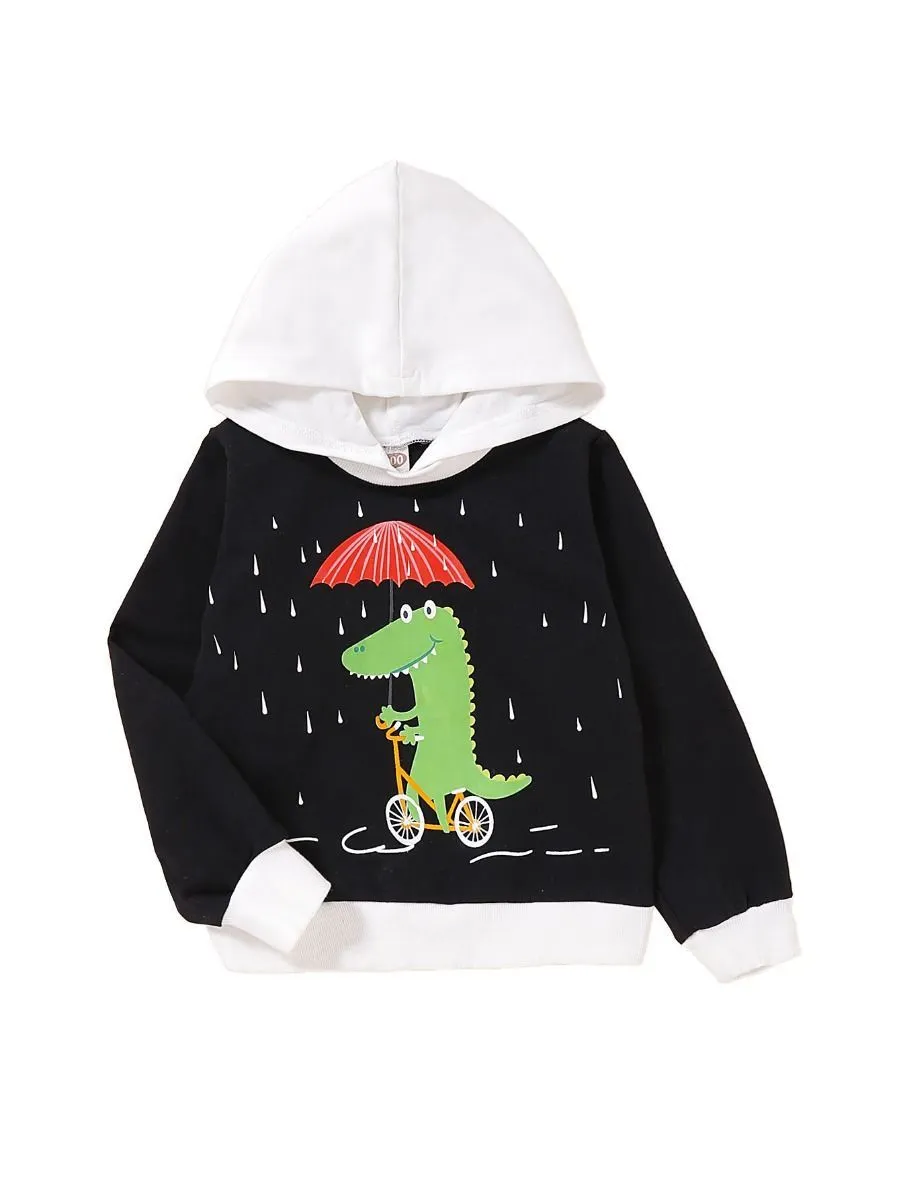 Stylish Toddler Boys Dinosaur Hoodie