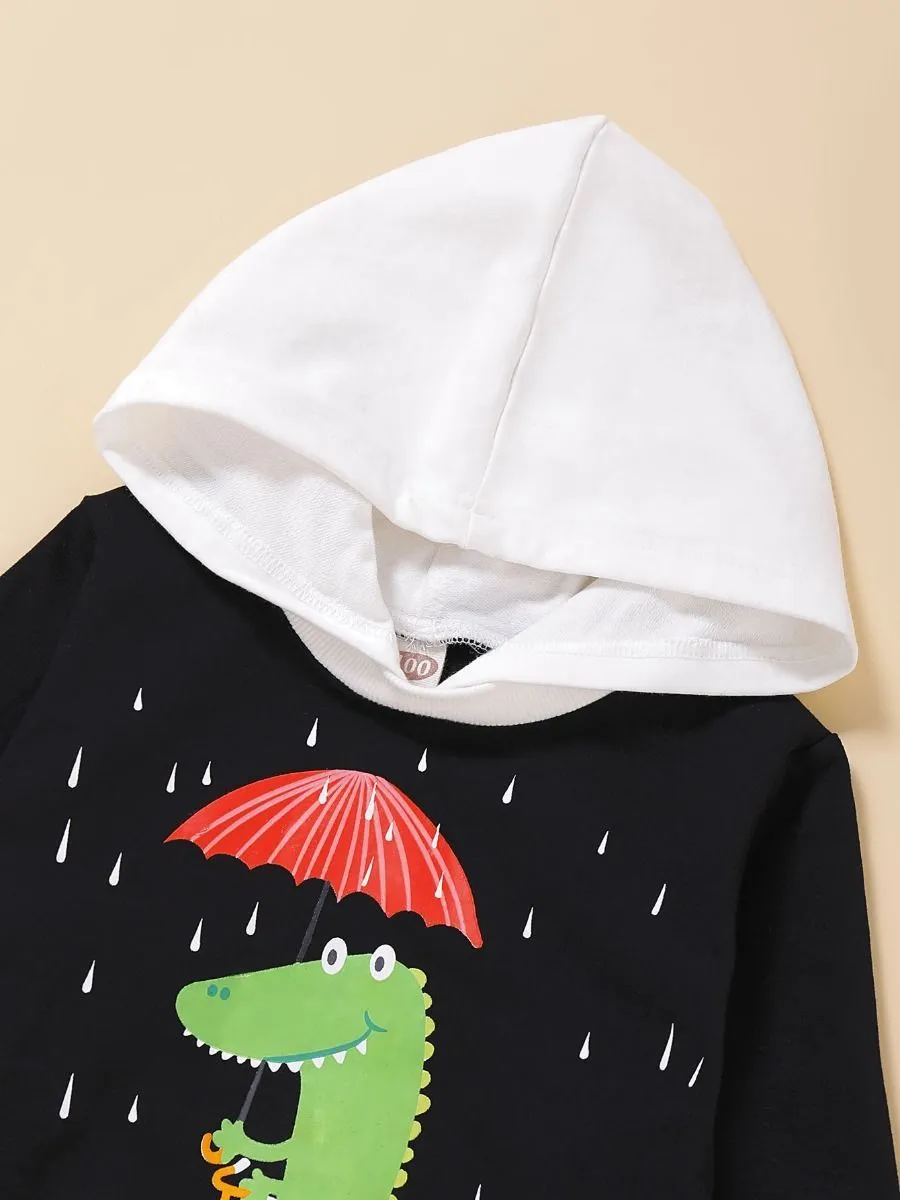 Stylish Toddler Boys Dinosaur Hoodie