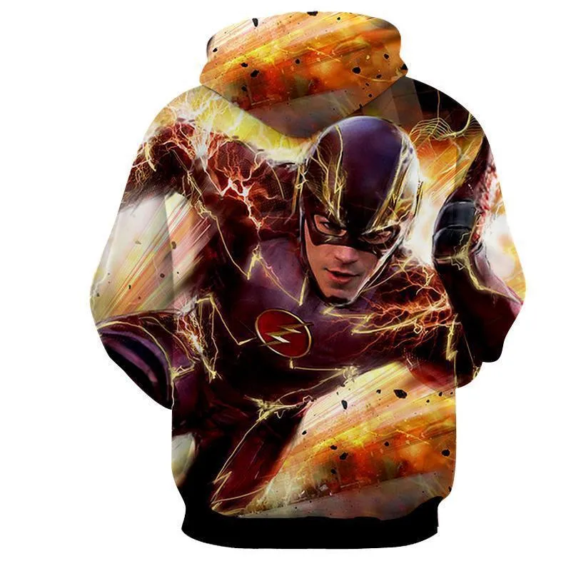 The Flash Red Orange Stylish 3D Printed Hoodie