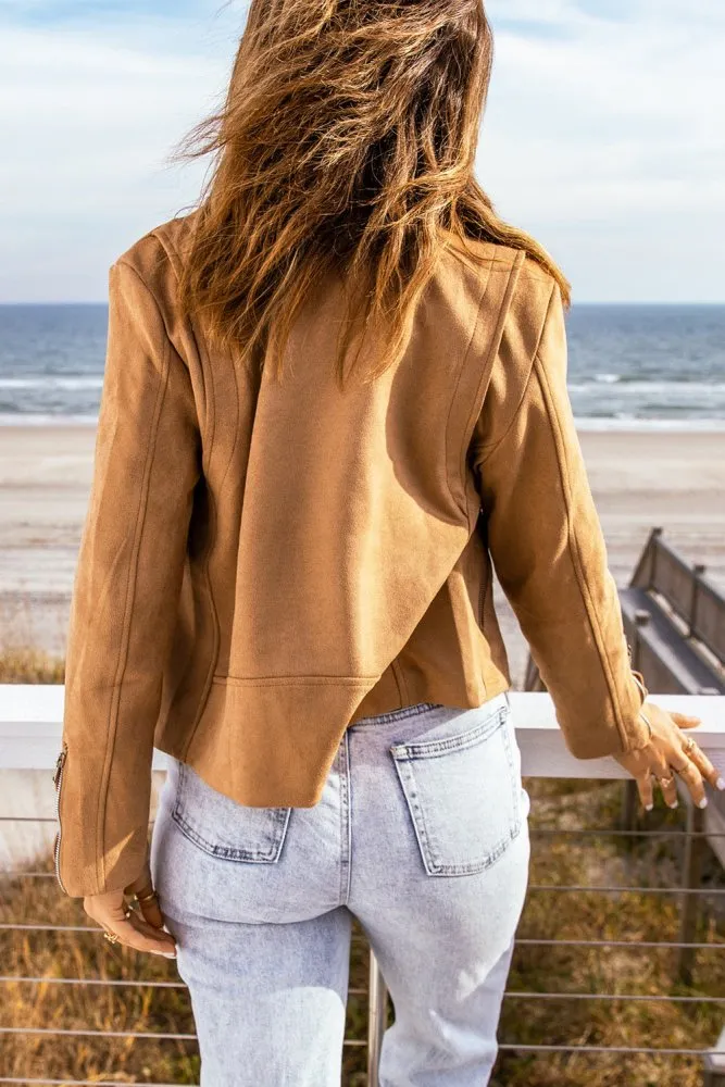 Timeless Suede Light Zip-Up Jacket