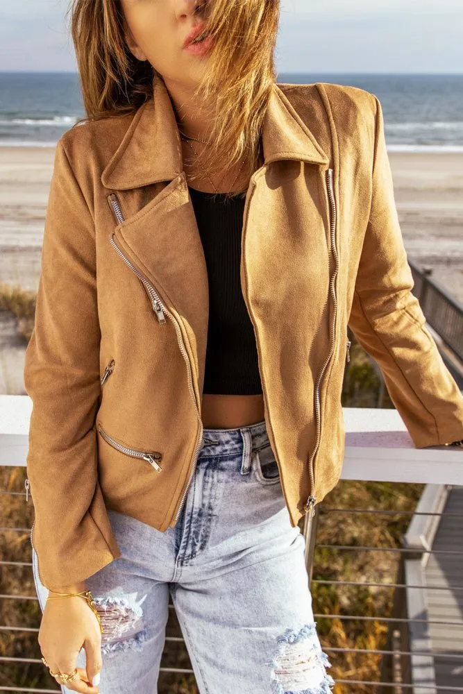 Timeless Suede Light Zip-Up Jacket