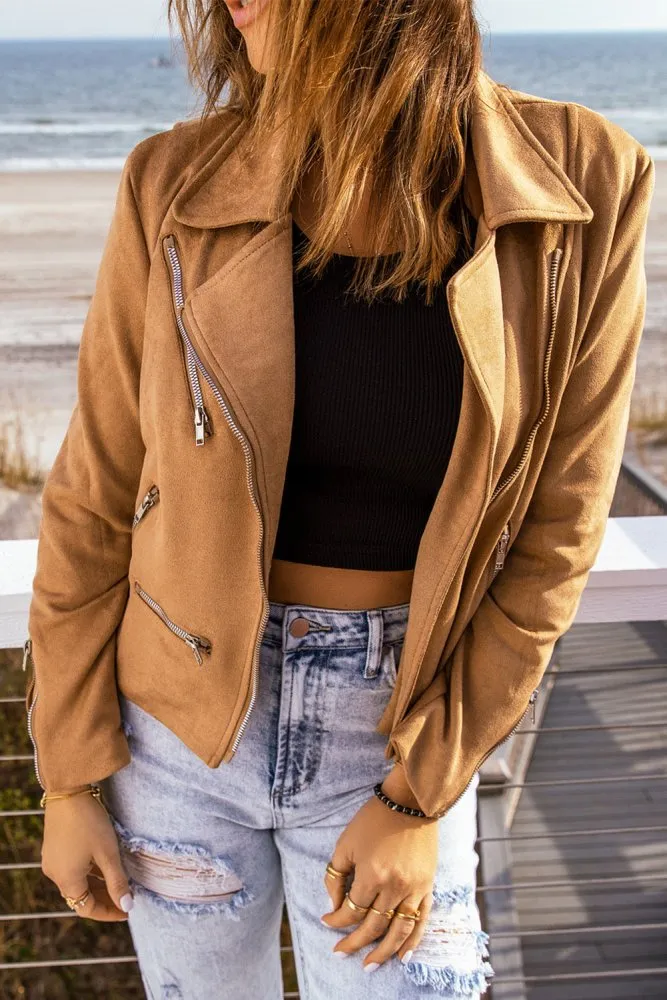 Timeless Suede Light Zip-Up Jacket