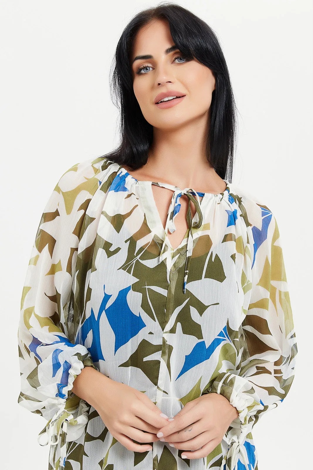 Women Assorted Printed Gathered Detailed Blouse