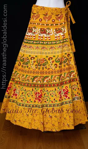 Yellow Heritage Printed Skirt