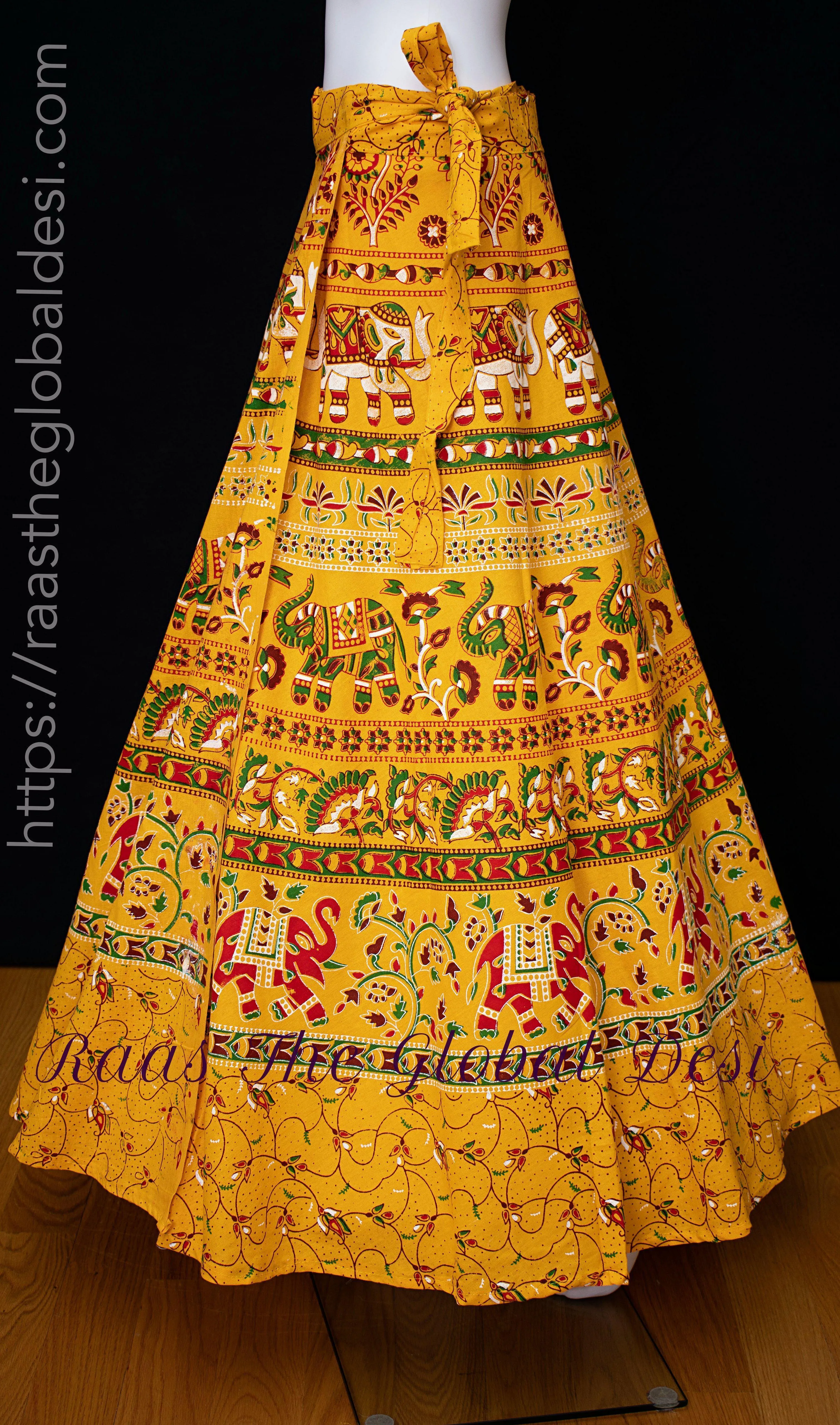 Yellow Heritage Printed Skirt