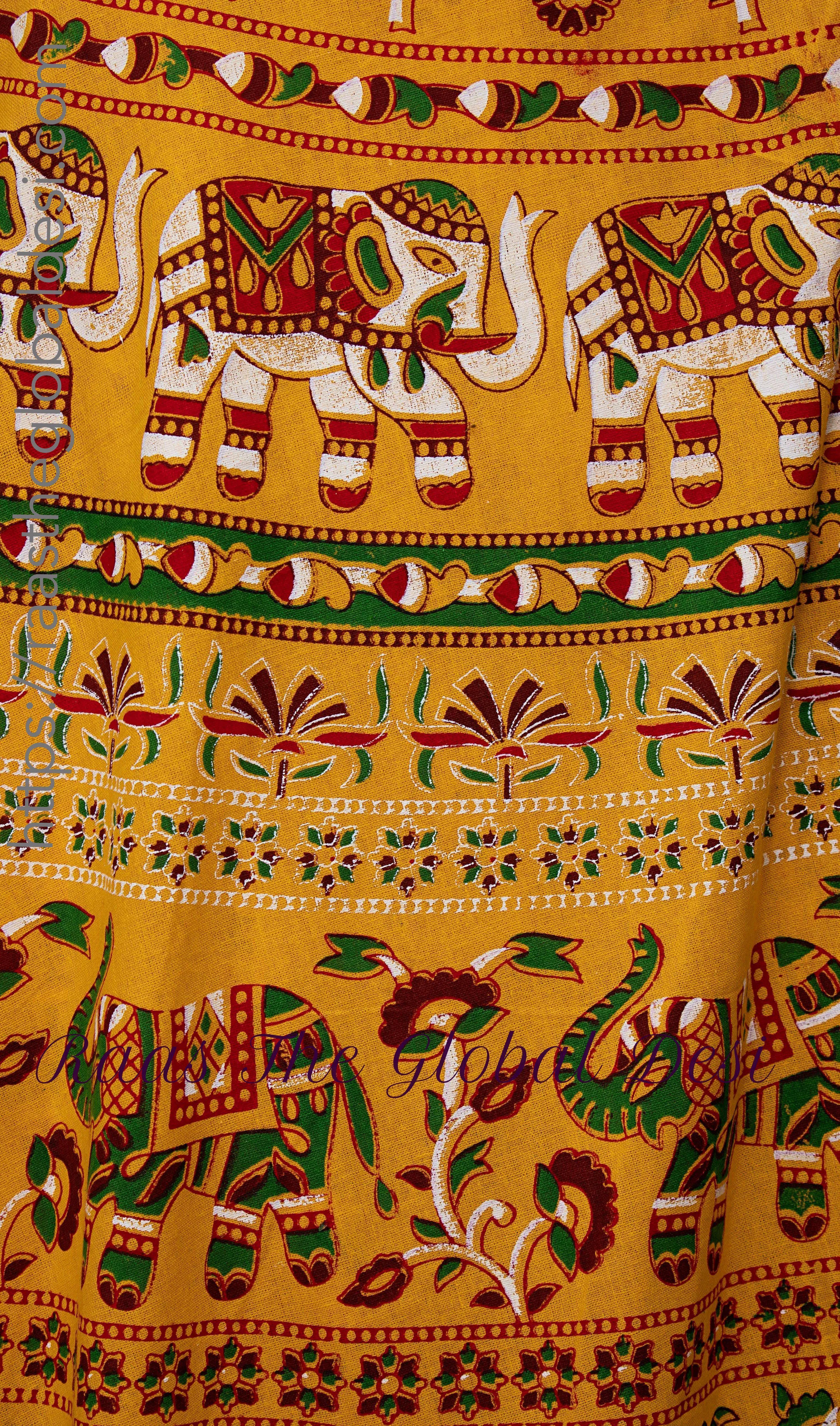 Yellow Heritage Printed Skirt